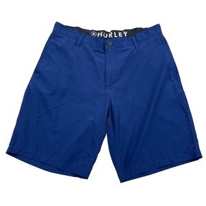 Hurley Shorts Men 34 Navy Blue Chino Performance Wicking Fishing Skate Surf
